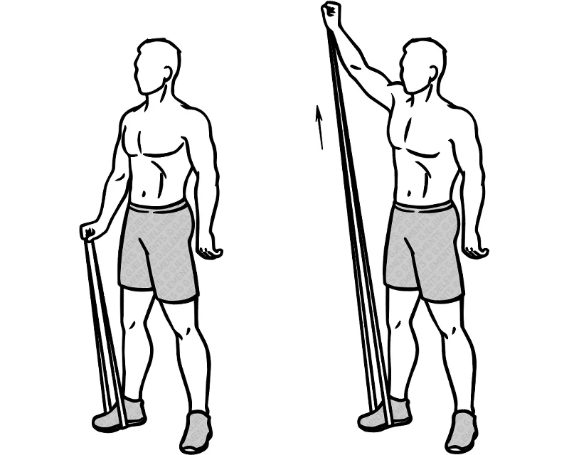 Lateral raises avec bande élastique de musculation